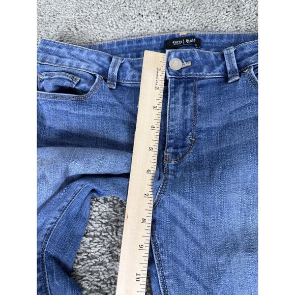 White House Black Market Jeans Womens 6 Blue Mid Rise Skinny Leg Distressed - Picture 6 of 13
